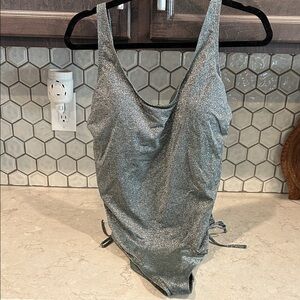 Xhilaration Gray and Silver Swimsuit